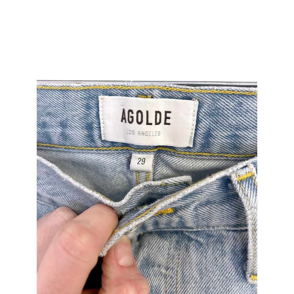 Agolde Light Wash Straight Leg Jeans - Picture 9 of 11